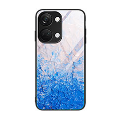 Coque Contour Silicone et Vitre Motif Fantaisie Miroir Etui Housse JM1 pour OnePlus Nord 3 5G Bleu Ciel