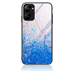 Coque Contour Silicone et Vitre Motif Fantaisie Miroir Etui Housse JM1 pour Realme 10S 5G Bleu Ciel