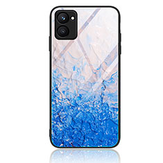 Coque Contour Silicone et Vitre Motif Fantaisie Miroir Etui Housse JM1 pour Realme C33 Bleu Ciel