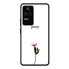 Coque Contour Silicone et Vitre Motif Fantaisie Miroir Etui Housse JM1 pour Xiaomi Poco F4 5G Blanc