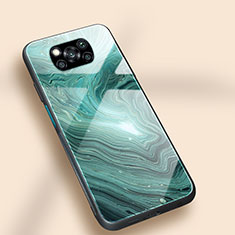 Coque Contour Silicone et Vitre Motif Fantaisie Miroir Etui Housse JM1 pour Xiaomi Poco X3 Pro Cyan