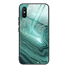 Coque Contour Silicone et Vitre Motif Fantaisie Miroir Etui Housse JM1 pour Xiaomi Redmi 9AT Cyan