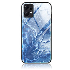 Coque Contour Silicone et Vitre Motif Fantaisie Miroir Etui Housse JM1 pour Xiaomi Redmi Note 12 4G Bleu