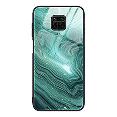 Coque Contour Silicone et Vitre Motif Fantaisie Miroir Etui Housse JM1 pour Xiaomi Redmi Note 9S Cyan