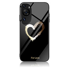 Coque Contour Silicone et Vitre Motif Fantaisie Miroir Etui Housse JM2 pour Huawei P60 Art Noir