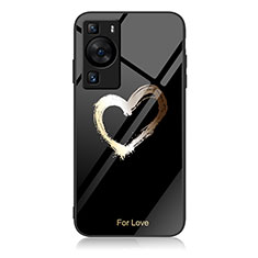 Coque Contour Silicone et Vitre Motif Fantaisie Miroir Etui Housse JM2 pour Huawei P60 Noir