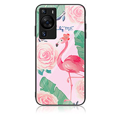 Coque Contour Silicone et Vitre Motif Fantaisie Miroir Etui Housse JM2 pour Huawei P60 Rose Rouge