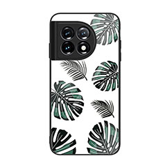 Coque Contour Silicone et Vitre Motif Fantaisie Miroir Etui Housse JM2 pour OnePlus 11 5G Vert