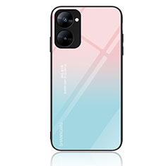 Coque Contour Silicone et Vitre Motif Fantaisie Miroir Etui Housse JM2 pour Realme V30 5G Cyan