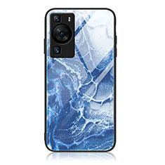 Coque Contour Silicone et Vitre Motif Fantaisie Miroir Etui Housse JM3 pour Huawei P60 Bleu Royal