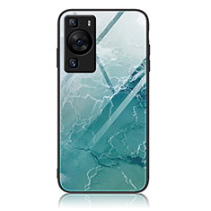 Coque Contour Silicone et Vitre Motif Fantaisie Miroir Etui Housse JM3 pour Huawei P60 Pro Cyan