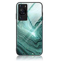 Coque Contour Silicone et Vitre Motif Fantaisie Miroir Etui Housse JM3 pour Huawei P60 Pro Vert