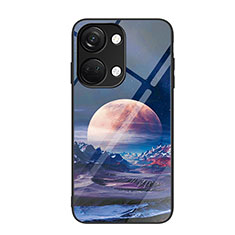 Coque Contour Silicone et Vitre Motif Fantaisie Miroir Etui Housse JM3 pour OnePlus Ace 2V 5G Bleu Royal