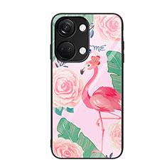 Coque Contour Silicone et Vitre Motif Fantaisie Miroir Etui Housse JM3 pour OnePlus Nord 3 5G Rose Rouge