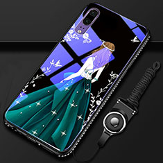 Coque Contour Silicone et Vitre Motif Fantaisie Miroir Etui Housse K01 pour Huawei P20 Vert