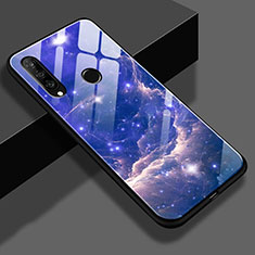 Coque Contour Silicone et Vitre Motif Fantaisie Miroir Etui Housse K01 pour Huawei P30 Lite XL Bleu Ciel