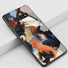Coque Contour Silicone et Vitre Motif Fantaisie Miroir Etui Housse K03 pour Samsung Galaxy S10 5G Orange
