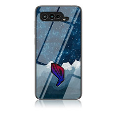 Coque Contour Silicone et Vitre Motif Fantaisie Miroir Etui Housse LS1 pour Asus ROG Phone 5 Pro Bleu