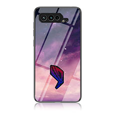 Coque Contour Silicone et Vitre Motif Fantaisie Miroir Etui Housse LS1 pour Asus ROG Phone 5 Pro Violet