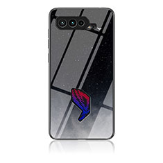 Coque Contour Silicone et Vitre Motif Fantaisie Miroir Etui Housse LS1 pour Asus ROG Phone 5 ZS673KS Gris