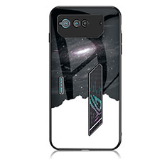 Coque Contour Silicone et Vitre Motif Fantaisie Miroir Etui Housse LS1 pour Asus ROG Phone 6 Noir