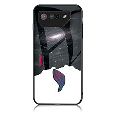 Coque Contour Silicone et Vitre Motif Fantaisie Miroir Etui Housse LS1 pour Asus ROG Phone 7 Noir