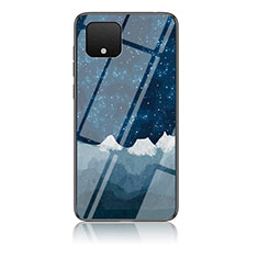 Coque Contour Silicone et Vitre Motif Fantaisie Miroir Etui Housse LS1 pour Google Pixel 4 XL Bleu