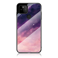 Coque Contour Silicone et Vitre Motif Fantaisie Miroir Etui Housse LS1 pour Google Pixel 5a 5G Violet