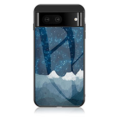 Coque Contour Silicone et Vitre Motif Fantaisie Miroir Etui Housse LS1 pour Google Pixel 7 5G Bleu