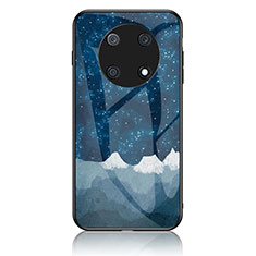 Coque Contour Silicone et Vitre Motif Fantaisie Miroir Etui Housse LS1 pour Huawei Enjoy 50 Pro Bleu