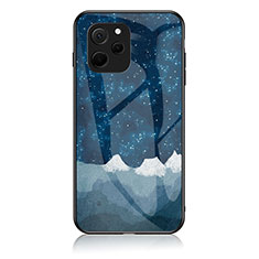 Coque Contour Silicone et Vitre Motif Fantaisie Miroir Etui Housse LS1 pour Huawei Enjoy 50z Bleu