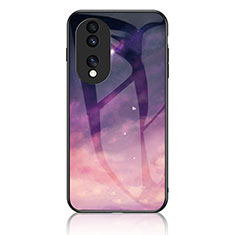 Coque Contour Silicone et Vitre Motif Fantaisie Miroir Etui Housse LS1 pour Huawei Honor 70 5G Violet