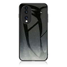 Coque Contour Silicone et Vitre Motif Fantaisie Miroir Etui Housse LS1 pour Huawei Honor 70 Pro 5G Gris