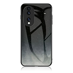 Coque Contour Silicone et Vitre Motif Fantaisie Miroir Etui Housse LS1 pour Huawei Honor 70 Pro+ Plus 5G Gris