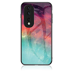 Coque Contour Silicone et Vitre Motif Fantaisie Miroir Etui Housse LS1 pour Huawei Honor 80 Pro Flat 5G Rouge