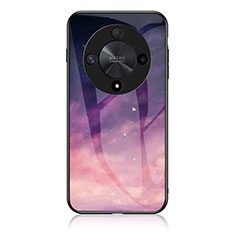 Coque Contour Silicone et Vitre Motif Fantaisie Miroir Etui Housse LS1 pour Huawei Honor Magic6 Lite 5G Violet