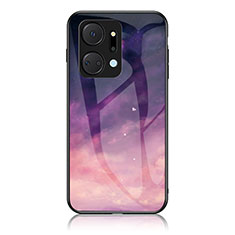 Coque Contour Silicone et Vitre Motif Fantaisie Miroir Etui Housse LS1 pour Huawei Honor X7a Violet