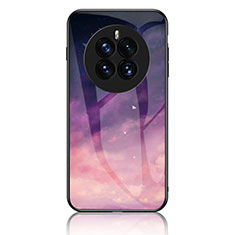 Coque Contour Silicone et Vitre Motif Fantaisie Miroir Etui Housse LS1 pour Huawei Mate 50 Pro Violet