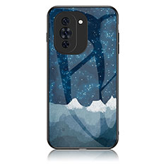 Coque Contour Silicone et Vitre Motif Fantaisie Miroir Etui Housse LS1 pour Huawei Nova 10 Bleu