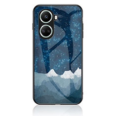 Coque Contour Silicone et Vitre Motif Fantaisie Miroir Etui Housse LS1 pour Huawei Nova 10 SE Bleu