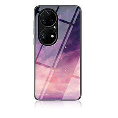 Coque Contour Silicone et Vitre Motif Fantaisie Miroir Etui Housse LS1 pour Huawei P50e Violet