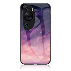 Coque Contour Silicone et Vitre Motif Fantaisie Miroir Etui Housse LS1 pour Huawei P60 Art Violet