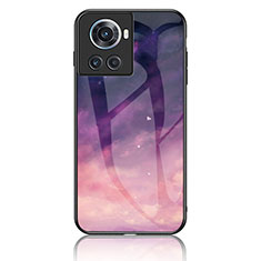 Coque Contour Silicone et Vitre Motif Fantaisie Miroir Etui Housse LS1 pour OnePlus Ace 5G Violet