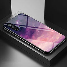 Coque Contour Silicone et Vitre Motif Fantaisie Miroir Etui Housse LS1 pour OnePlus Nord CE 5G Violet