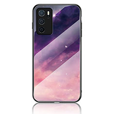 Coque Contour Silicone et Vitre Motif Fantaisie Miroir Etui Housse LS1 pour Oppo A16 Violet