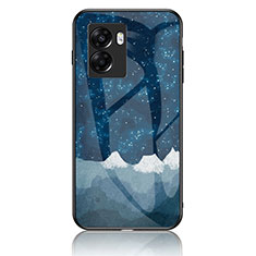 Coque Contour Silicone et Vitre Motif Fantaisie Miroir Etui Housse LS1 pour Oppo A57 5G Bleu