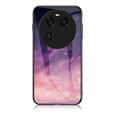 Coque Contour Silicone et Vitre Motif Fantaisie Miroir Etui Housse LS1 pour Oppo Find X6 5G Violet