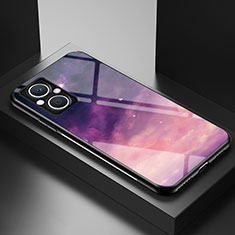 Coque Contour Silicone et Vitre Motif Fantaisie Miroir Etui Housse LS1 pour Oppo Reno7 Lite 5G Violet