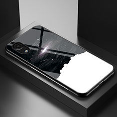 Coque Contour Silicone et Vitre Motif Fantaisie Miroir Etui Housse LS1 pour Samsung Galaxy A03 Core Noir