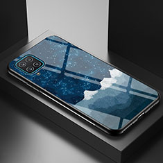 Coque Contour Silicone et Vitre Motif Fantaisie Miroir Etui Housse LS1 pour Samsung Galaxy A12 5G Bleu